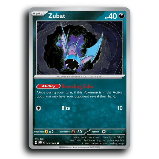 Zubat 041/165 151 Common Pokemon Card TCG