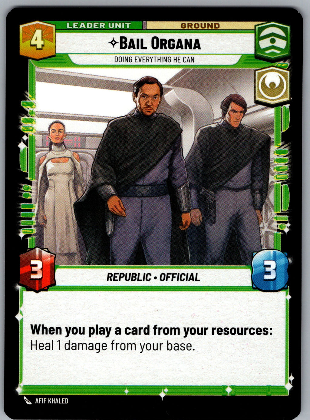 Bail Organa - Doing Everything He Can (Back)