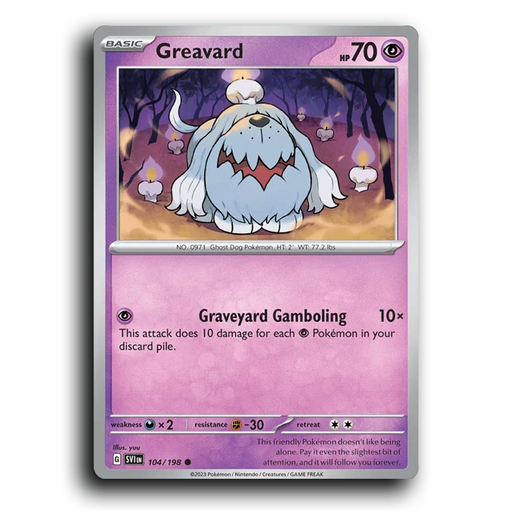 Greavard (104/198) [Scarlet & Violet] Common yuu Pokemon Card TCG Near Mint NM