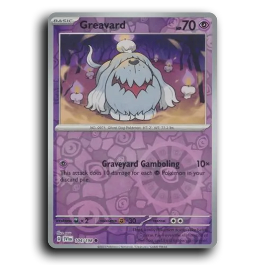 Greavard (104/198) [Scarlet & Violet] Common yuu Pokemon Card TCG Near Mint NM Reverse Holo