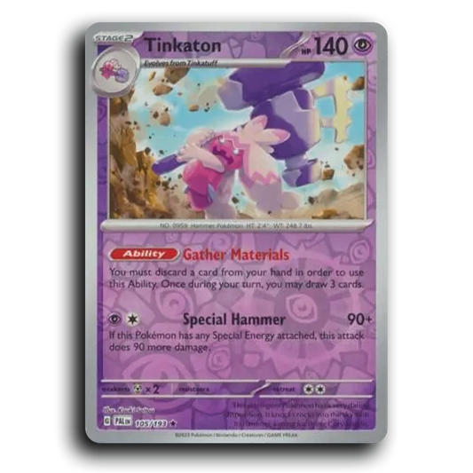 Tinkaton (105/193) [Paldea Evolved] Rare Pokemon Card TCG Near Mint NM Reverse Holo