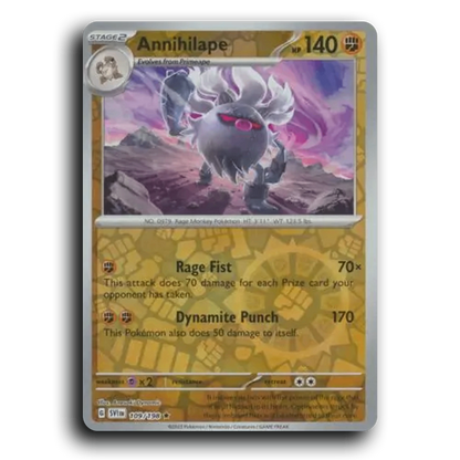 Annihilape (109/198) [Scarlet & Violet] Rare Anesaki Dynamic Pokemon Card TCG Near Mint NM Reverse Holo