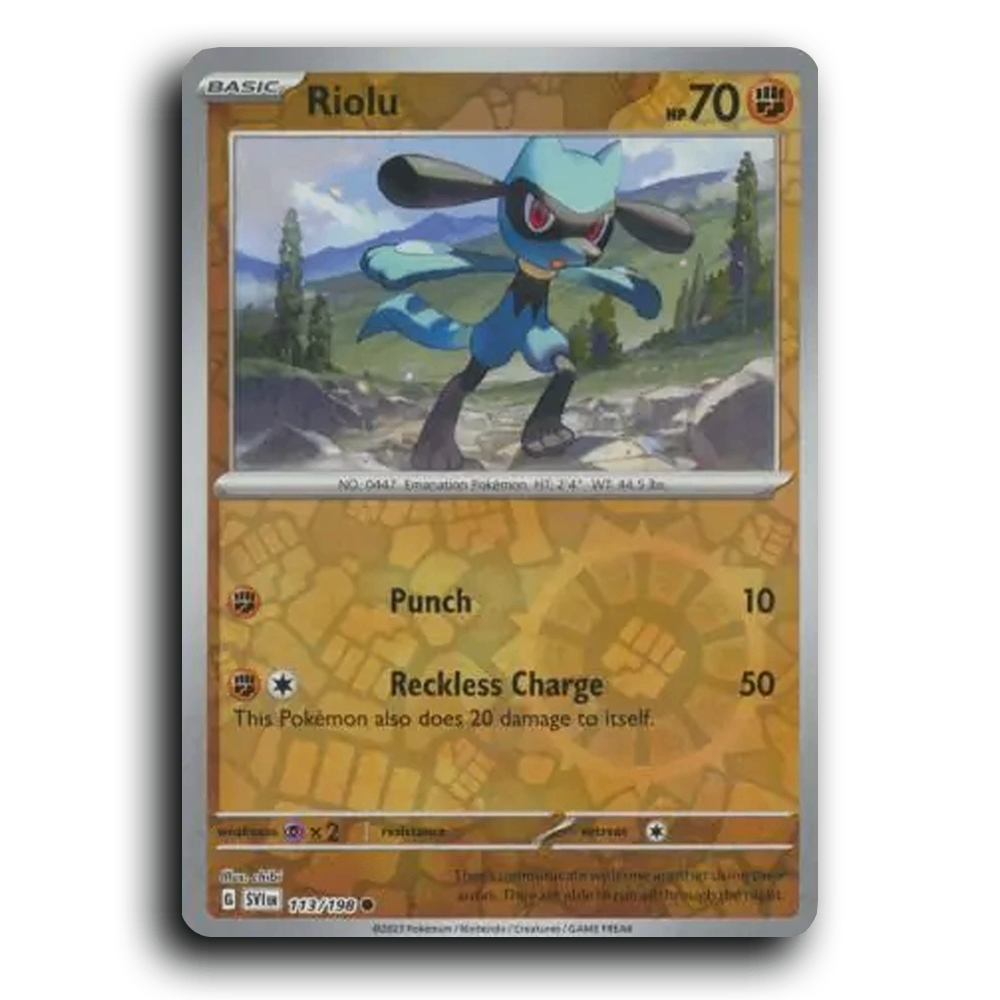 Riolu (113/198) [Scarlet & Violet] Common chibi Pokemon Card TCG Near Mint NM Reverse Holo