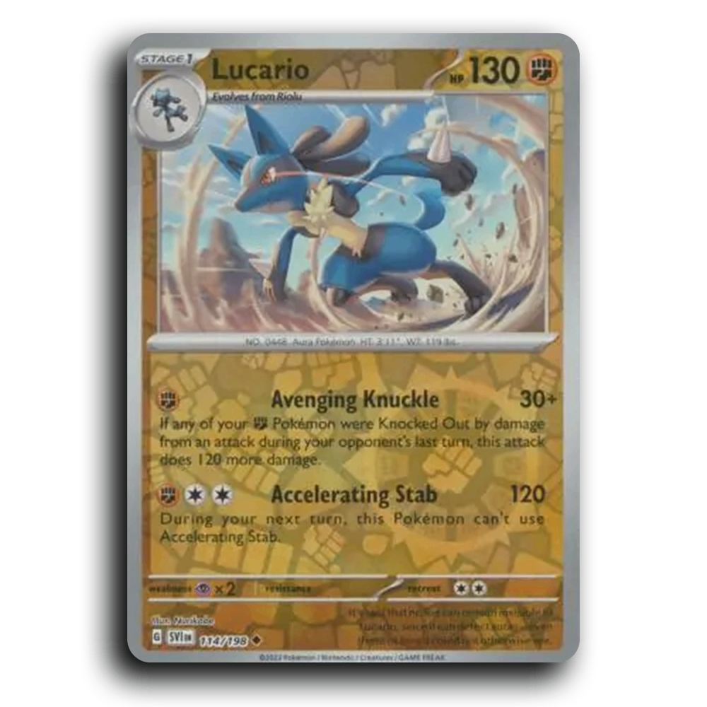 Lucario (114/198) [Scarlet & Violet] Uncommon Nurikabe Pokemon Card TCG Near Mint NM Reverse Holo