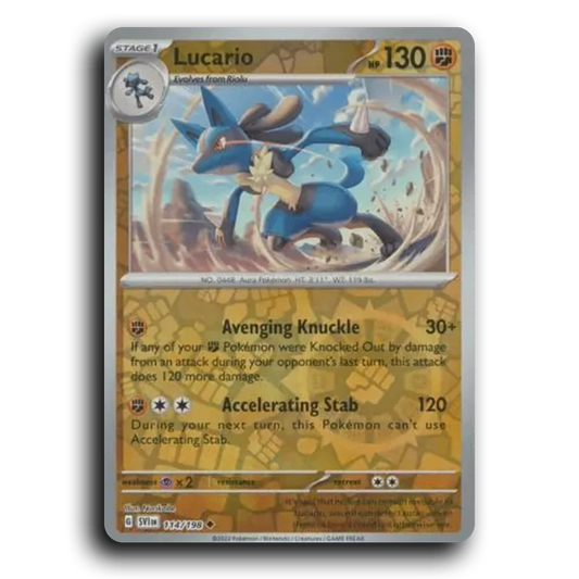 Lucario (114/198) [Scarlet & Violet] Uncommon Nurikabe Pokemon Card TCG Near Mint NM Reverse Holo