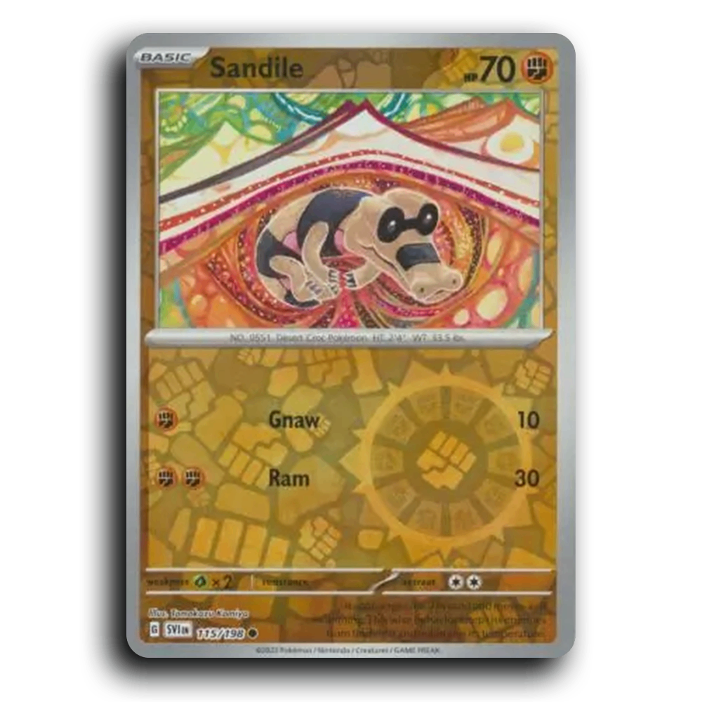 Sandile (115/198) [Scarlet & Violet] Common Tomokazu Komiya Pokemon Card TCG Near Mint NM Reverse Holo