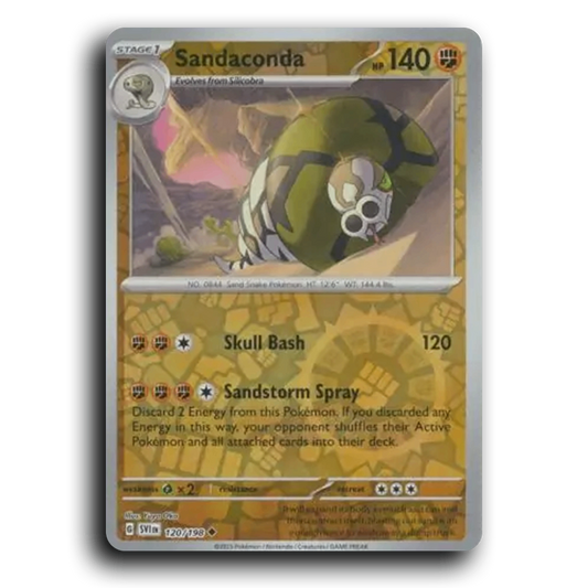 Sandaconda (120/198) [Scarlet & Violet] Uncommon Yuya Oka Pokemon Card TCG Near Mint NM Reverse Holo