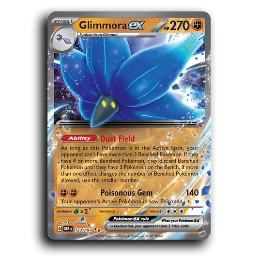 Glimmora ex (123/197) [Obsidian Flames] 2023 G Double Rare English 5ban Graphics Fighting, ex OBF Stage 1 Ore Pokémon Pokemon Card TCG Near Mint NM