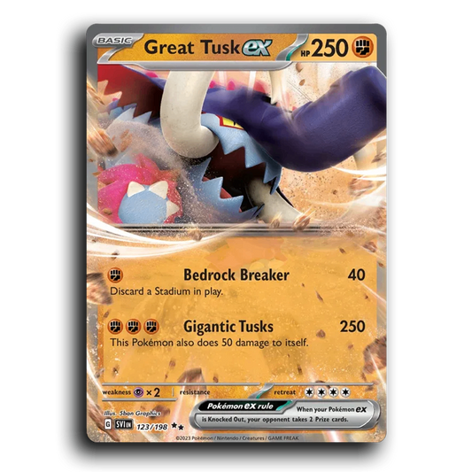 Great Tusk ex (123/198) [Scarlet & Violet] Double Rare 5ban Graphics Pokemon Card TCG Near Mint NM