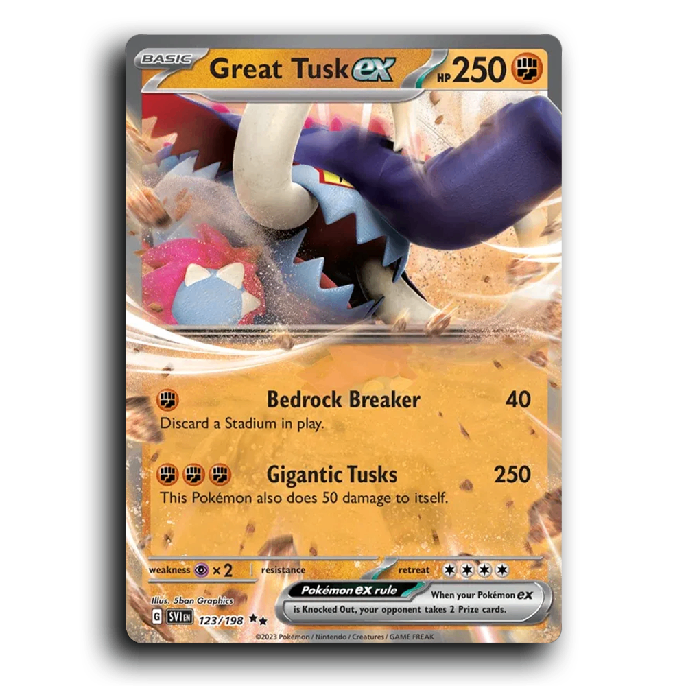 Great Tusk ex (123/198) [Scarlet & Violet] Double Rare 5ban Graphics Pokemon Card TCG Near Mint NM Reverse Holo