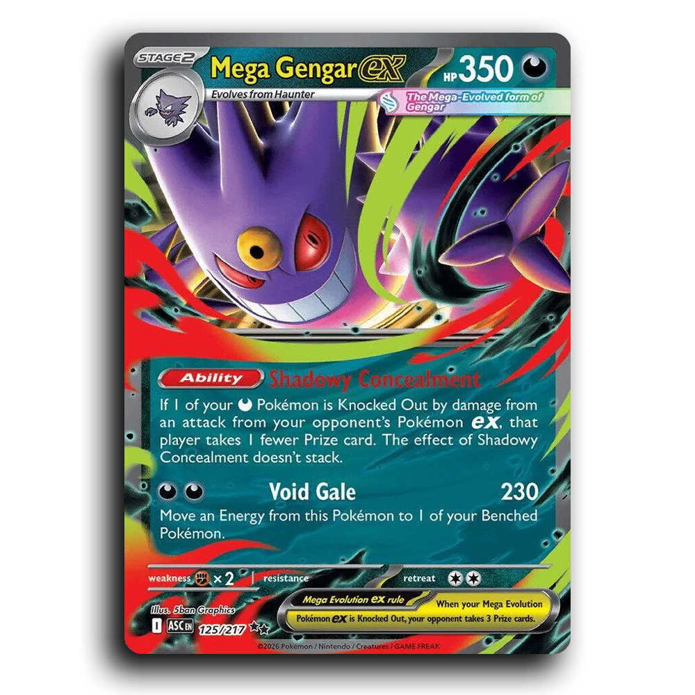 Mega Gengar ex 056/094 Ascended Heroes Double Rare Pokemon Card TCG Near Mint NM Holofoil