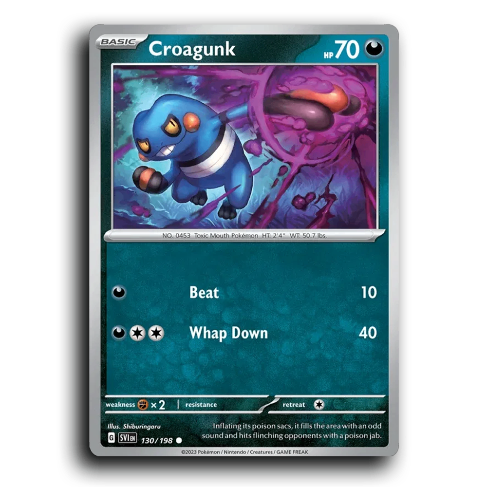 Croagunk (130/198) [Scarlet & Violet] Common Shiburingaru Pokemon Card TCG Near Mint NM