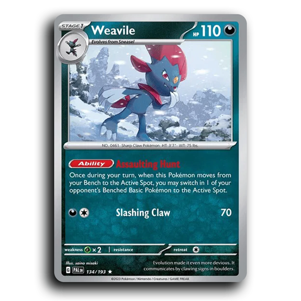 Weavile (134/193) [Paldea Evolved] Rare Pokemon Card TCG Near Mint NM