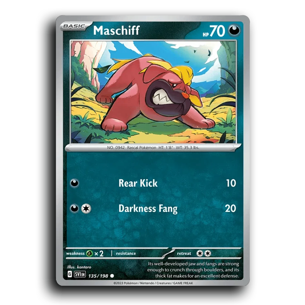 Maschiff (135/198) [Scarlet & Violet] Common kantaro Pokemon Card TCG Near Mint NM