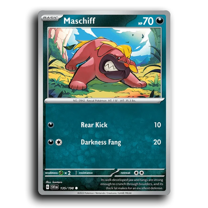 Maschiff (135/198) [Scarlet & Violet] Common kantaro Pokemon Card TCG Near Mint NM