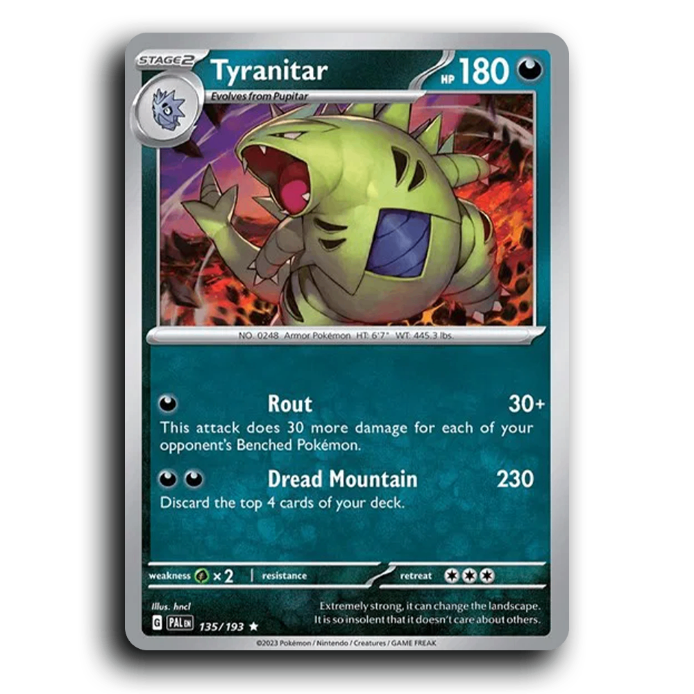 Tyranitar (135/193) [Paldea Evolved] Rare Pokemon Card TCG Near Mint NM