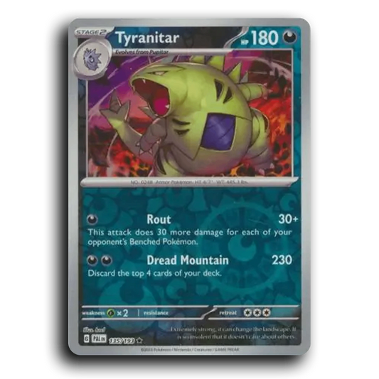 Tyranitar (135/193) [Paldea Evolved] Rare Pokemon Card TCG Near Mint NM Reverse Holo