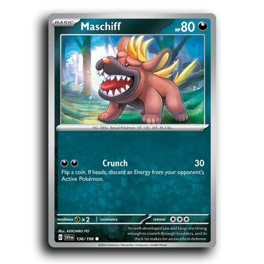 Maschiff (136/198) [Scarlet & Violet] Common KEIICHIRO ITO Pokemon Card TCG Near Mint NM
