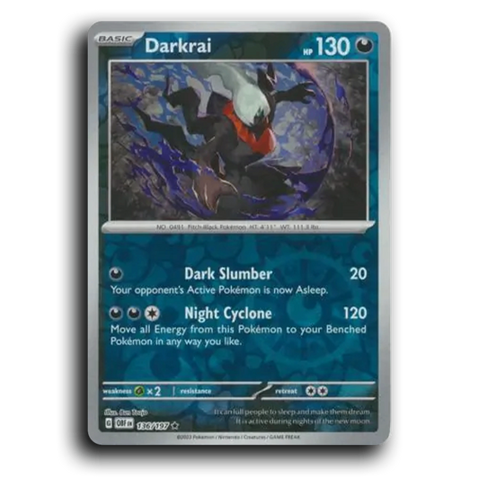 Darkrai (136/197) [Obsidian Flames] 2023 G Rare English Bun Toujo Darkness OBF Basic Pitch-Black Pokémon Pokemon Card TCG Near Mint NM Reverse Holo