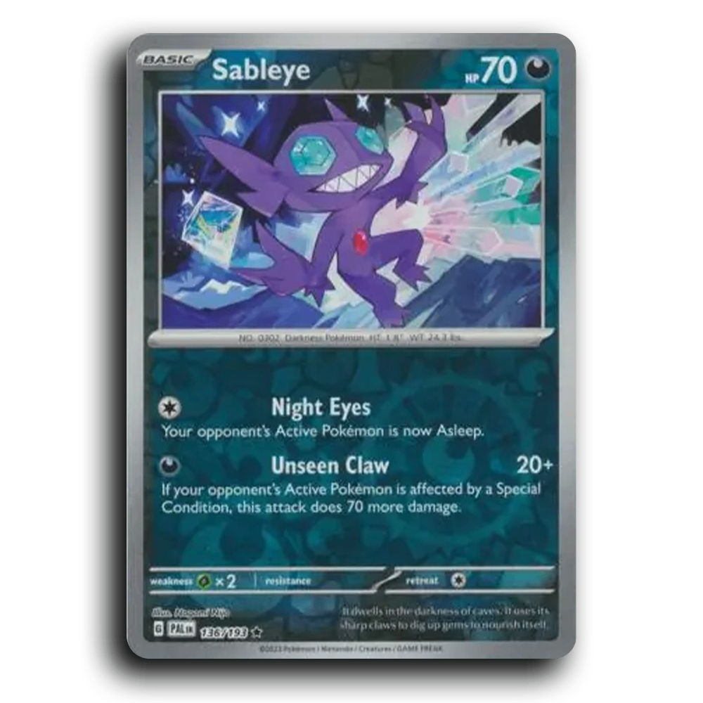 Sableye (136/193) [Paldea Evolved] Rare Pokemon Card TCG Near Mint NM Reverse Holo