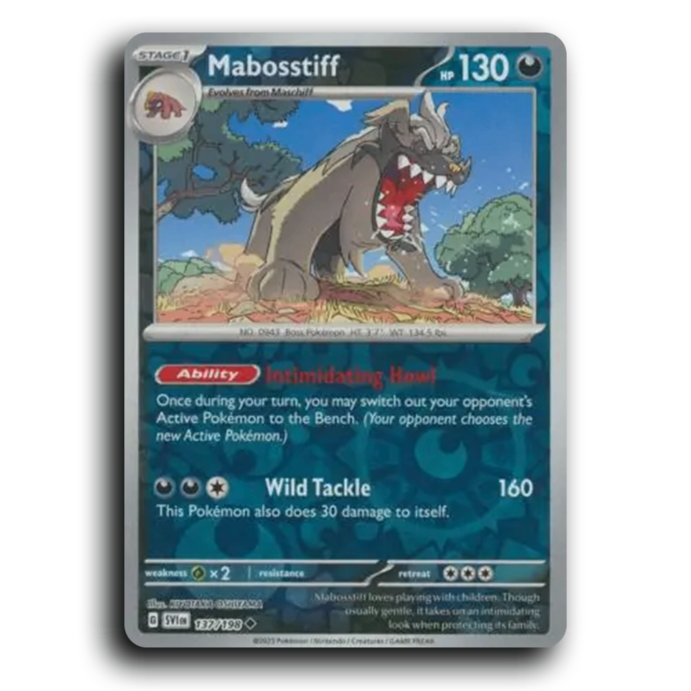 Mabosstiff (137/198) [Scarlet & Violet] Uncommon KIYOTAKA OSHIYAMA Pokemon Card TCG Near Mint NM Reverse Holo