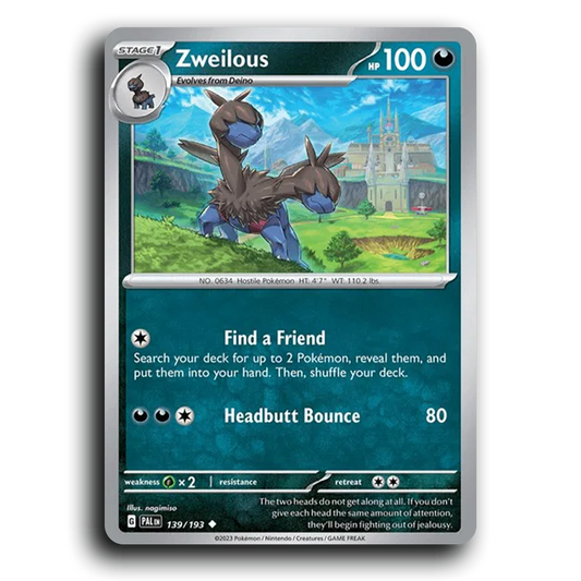 Zweilous (139/193) [Paldea Evolved] Uncommon Pokemon Card TCG Near Mint NM