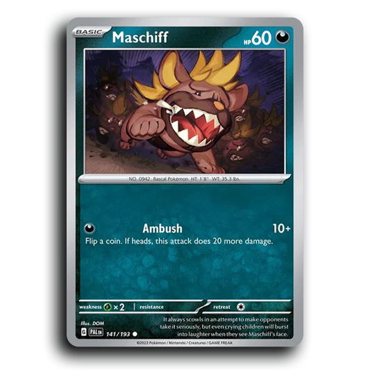 Maschiff (141/193) [Paldea Evolved] Common Pokemon Card TCG Near Mint NM