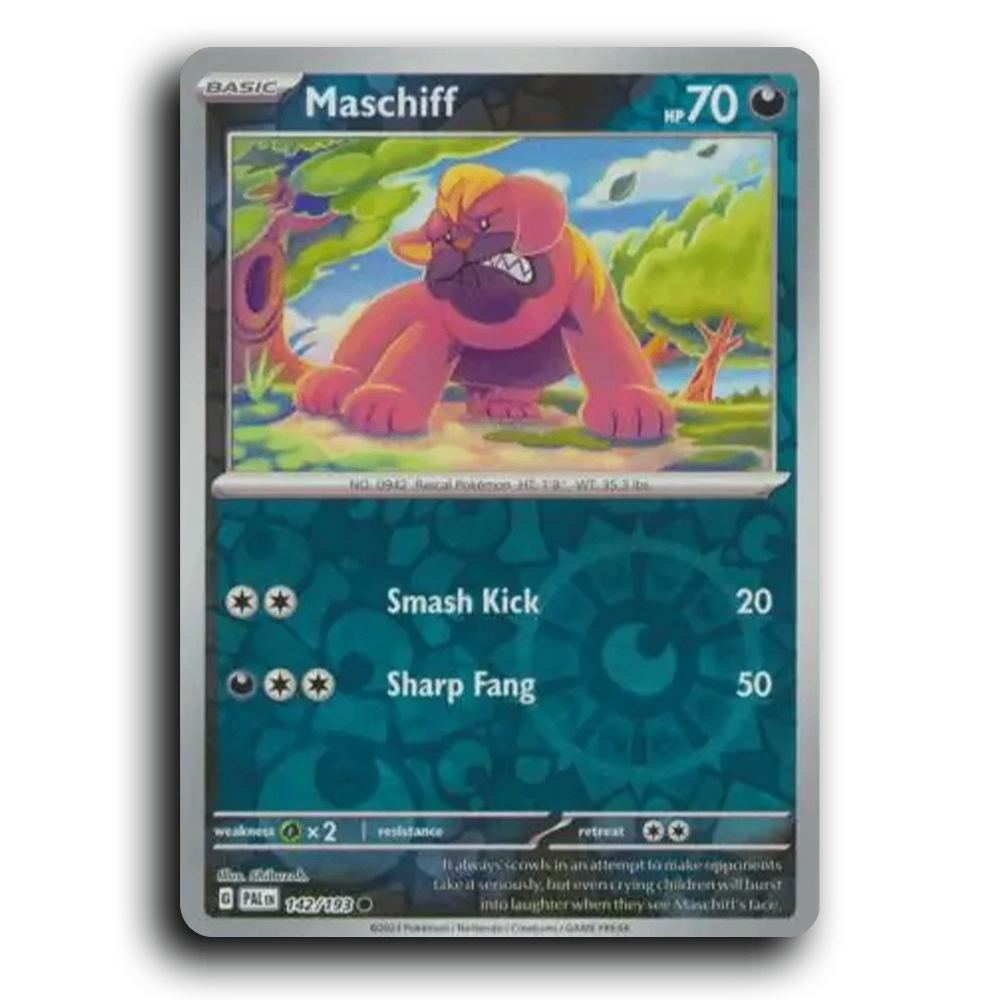 Maschiff (142/193) [Paldea Evolved] Common Pokemon Card TCG Near Mint NM Reverse Holo