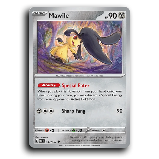 Mawile (143/197) [Obsidian Flames] 2023 G Uncommon English sowsow Metal OBF Basic Deceiver Pokémon Pokemon Card TCG Near Mint NM