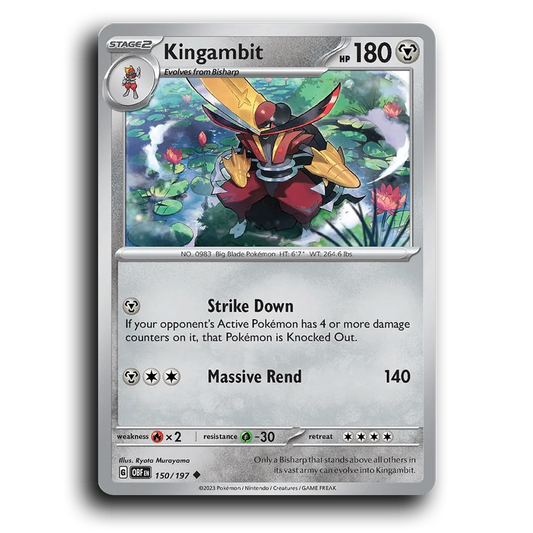 Kingambit (150/197) [Obsidian Flames] 2023 G Uncommon English Ryota Murayama Metal OBF Stage 2 Big Blade Pokémon Pokemon Card TCG Near Mint NM