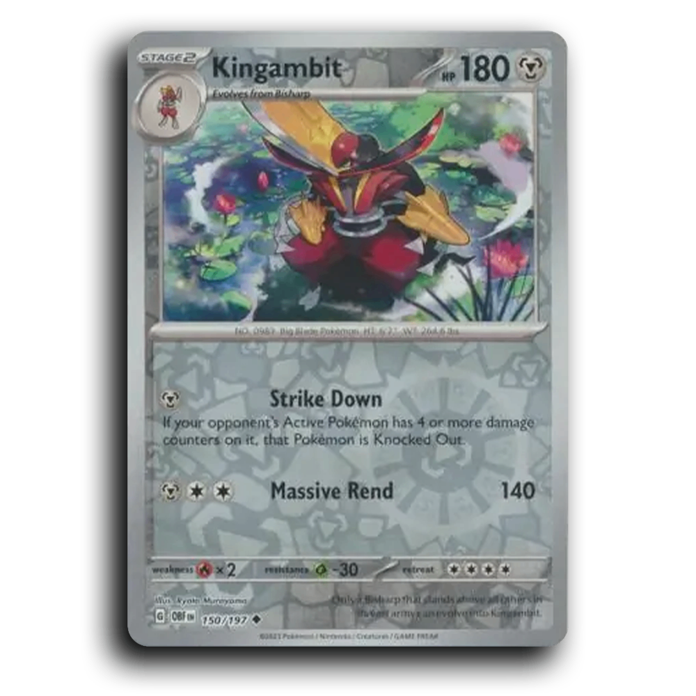 Kingambit (150/197) [Obsidian Flames] 2023 G Uncommon English Ryota Murayama Metal OBF Stage 2 Big Blade Pokémon Pokemon Card TCG Near Mint NM Reverse Holo