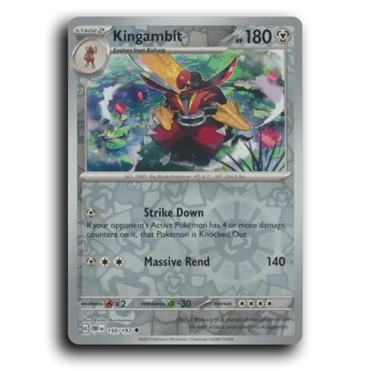 Kingambit (150/197) [Obsidian Flames] 2023 G Uncommon English Ryota Murayama Metal OBF Stage 2 Big Blade Pokémon Pokemon Card TCG Near Mint NM Reverse Holo
