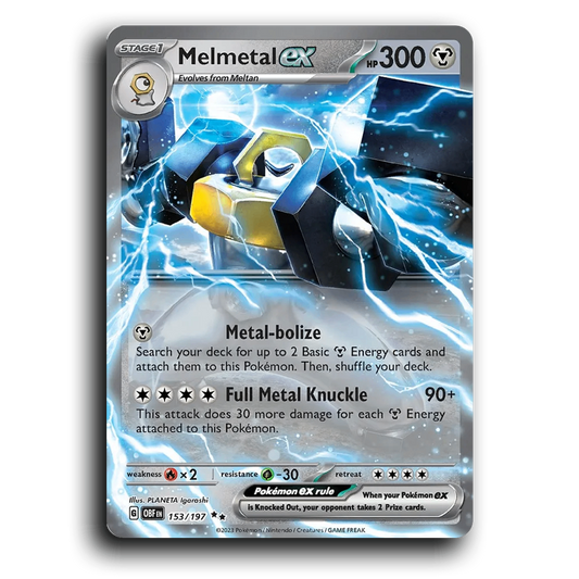 Melmetal ex (153/197) [Obsidian Flames] 2023 G Double Rare English PLANETA Igarashi Metal, ex OBF Stage 1 Hex Nut Pokémon Pokemon Card TCG Near Mint NM