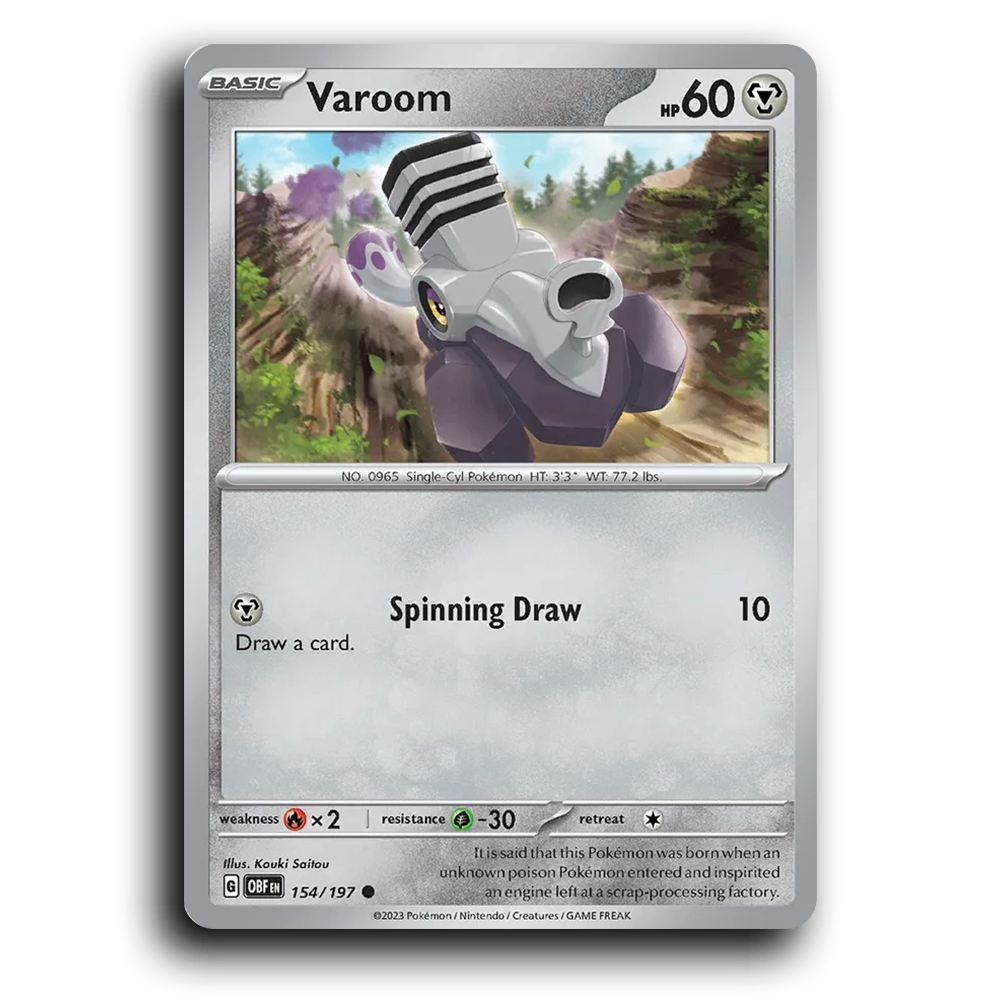 Varoom (154/197) [Obsidian Flames] 2023 G Common English Kouki Saitou Metal OBF Basic Single-Cyl Pokémon Pokemon Card TCG Near Mint NM