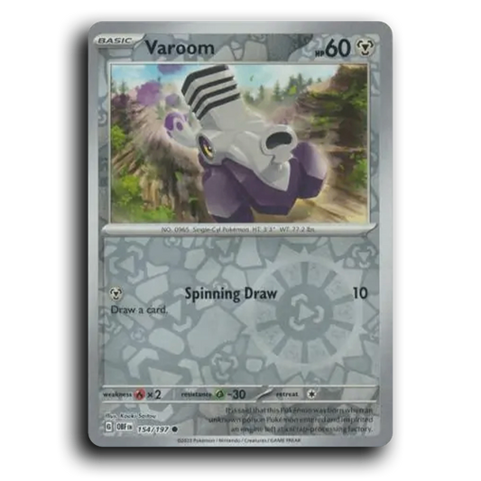 Varoom (154/197) [Obsidian Flames] 2023 G Common English Kouki Saitou Metal OBF Basic Single-Cyl Pokémon Pokemon Card TCG Near Mint NM Reverse Holo