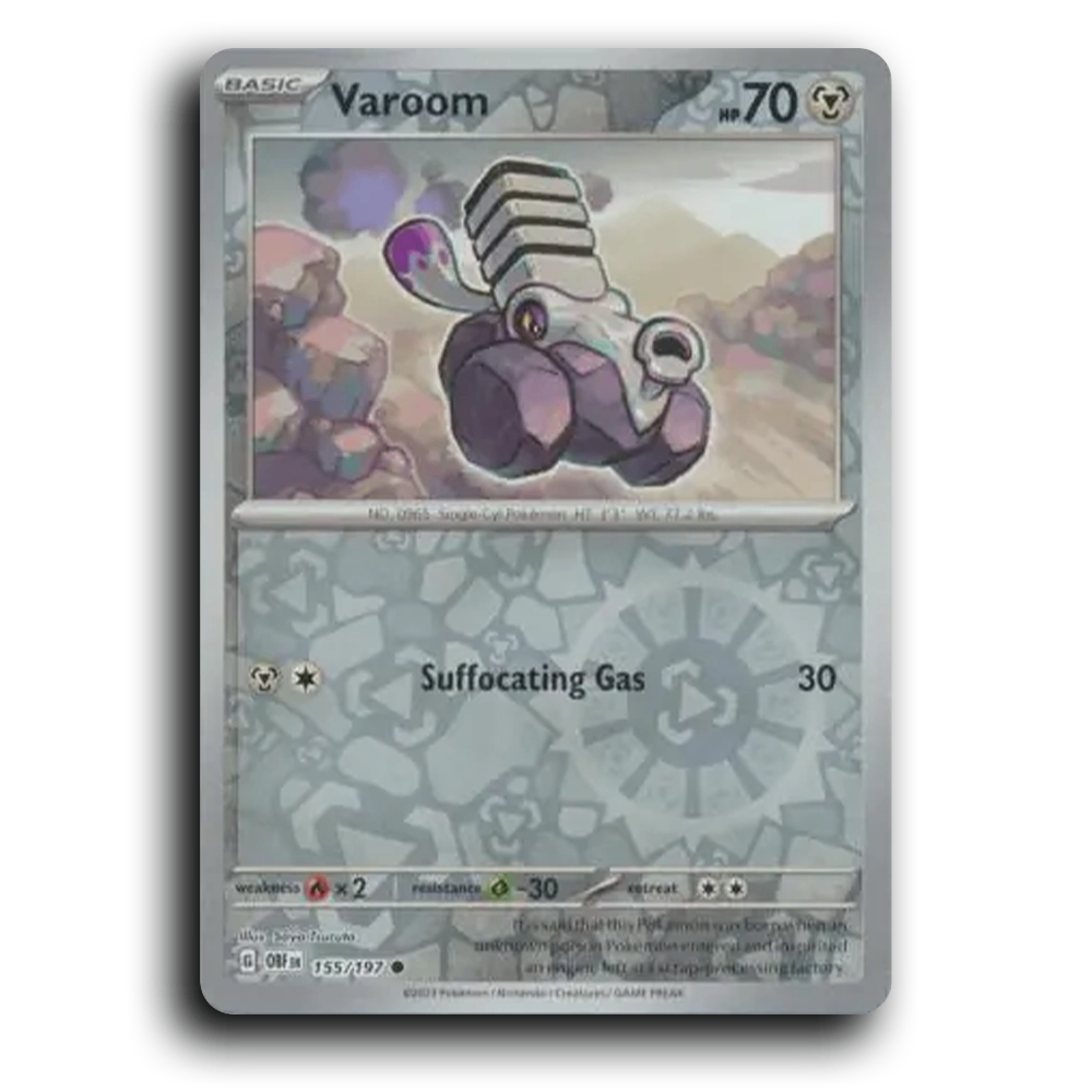 Varoom (155/197) [Obsidian Flames] 2023 G Common English Saya Tsuruta Metal OBF Basic Single-Cyl Pokémon Pokemon Card TCG Near Mint NM Reverse Holo