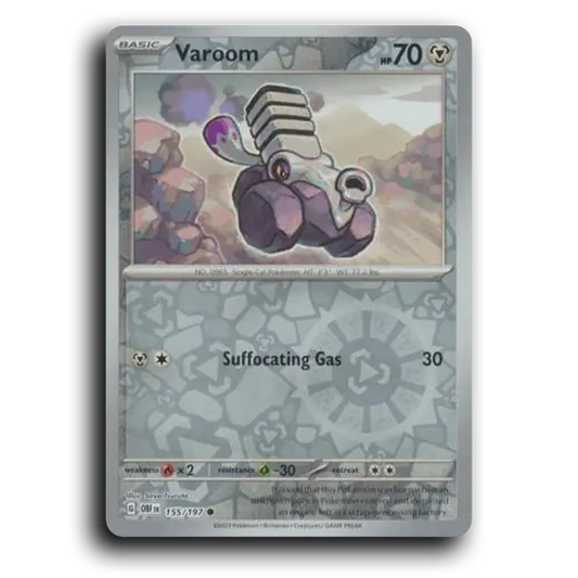 Varoom (155/197) [Obsidian Flames] 2023 G Common English Saya Tsuruta Metal OBF Basic Single-Cyl Pokémon Pokemon Card TCG Near Mint NM Reverse Holo