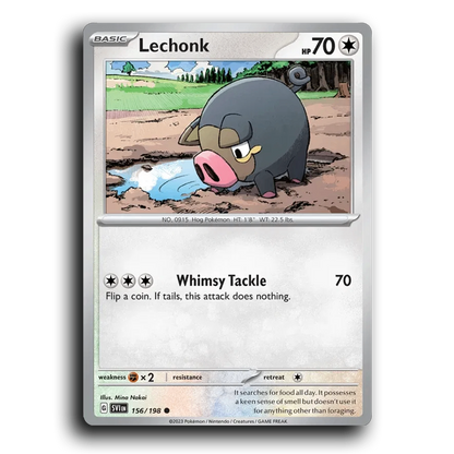 Lechonk (156/198) [Scarlet & Violet] Common Mina Nakai Pokemon Card TCG Near Mint NM