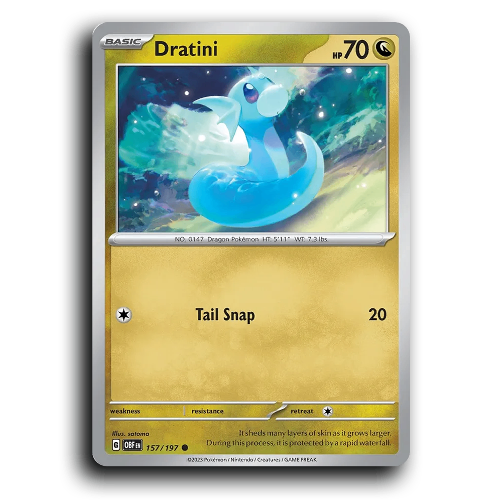 Dratini (157/197) [Obsidian Flames] 2023 G Common English satoma Dragon OBF Basic Dragon Pokémon Pokemon Card TCG Near Mint NM