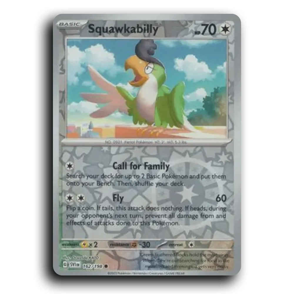 Squawkabilly (162/198) [Scarlet & Violet] Common Oswaldo KATO Pokemon Card TCG Near Mint NM Reverse Holo
