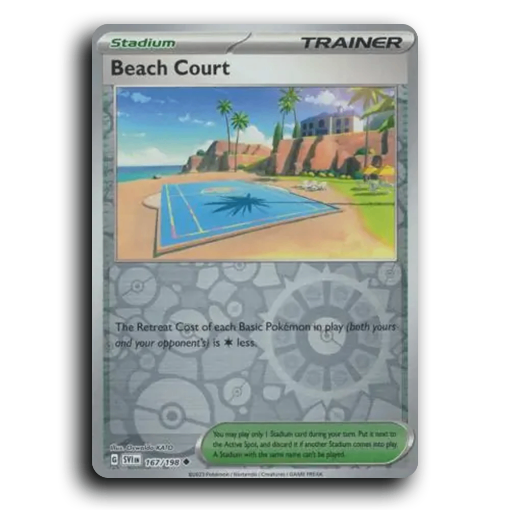 Beach Court (167/198) [Scarlet & Violet] Uncommon Oswaldo KATO Pokemon Card TCG Near Mint NM Reverse Holo