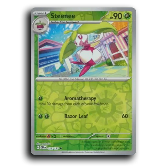 Steenee (017/197) [Obsidian Flames] 2023 G Common English nagimiso Grass OBF Stage 1 Fruit Pokémon Pokemon Card TCG Near Mint NM Reverse Holo