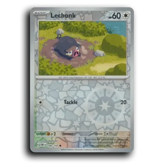 Lechonk (180/197) [Obsidian Flames] 2023 G Common English HYOGONOSUKE Colorless OBF Basic Hog Pokémon Pokemon Card TCG Near Mint NM Reverse Holo