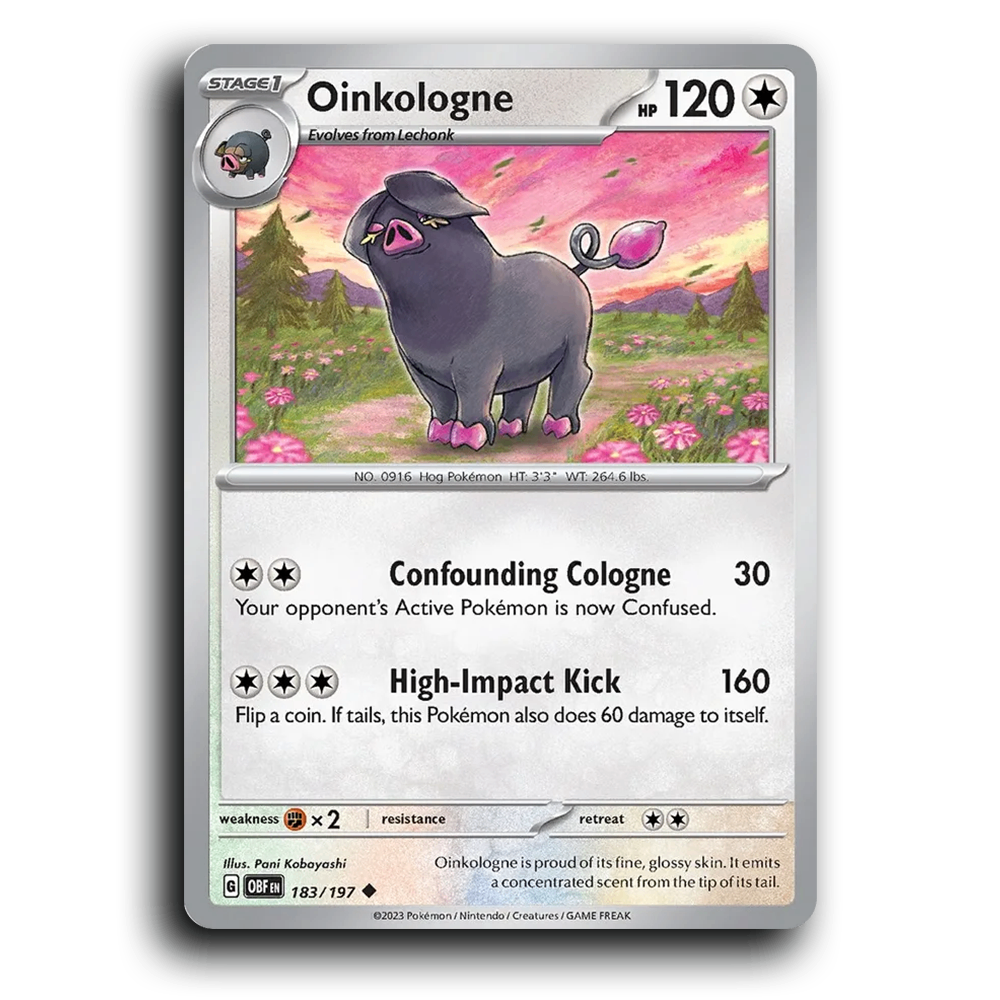 Oinkologne (183/197) [Obsidian Flames] 2023 G Uncommon English Pani Kobayashi Colorless OBF Stage 1 Hog Pokémon Pokemon Card TCG Near Mint NM