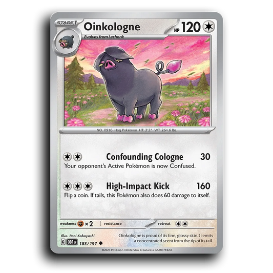 Oinkologne (183/197) [Obsidian Flames] 2023 G Uncommon English Pani Kobayashi Colorless OBF Stage 1 Hog Pokémon Pokemon Card TCG Near Mint NM
