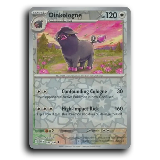 Oinkologne (183/197) [Obsidian Flames] 2023 G Uncommon English Pani Kobayashi Colorless OBF Stage 1 Hog Pokémon Pokemon Card TCG Near Mint NM Reverse Holo