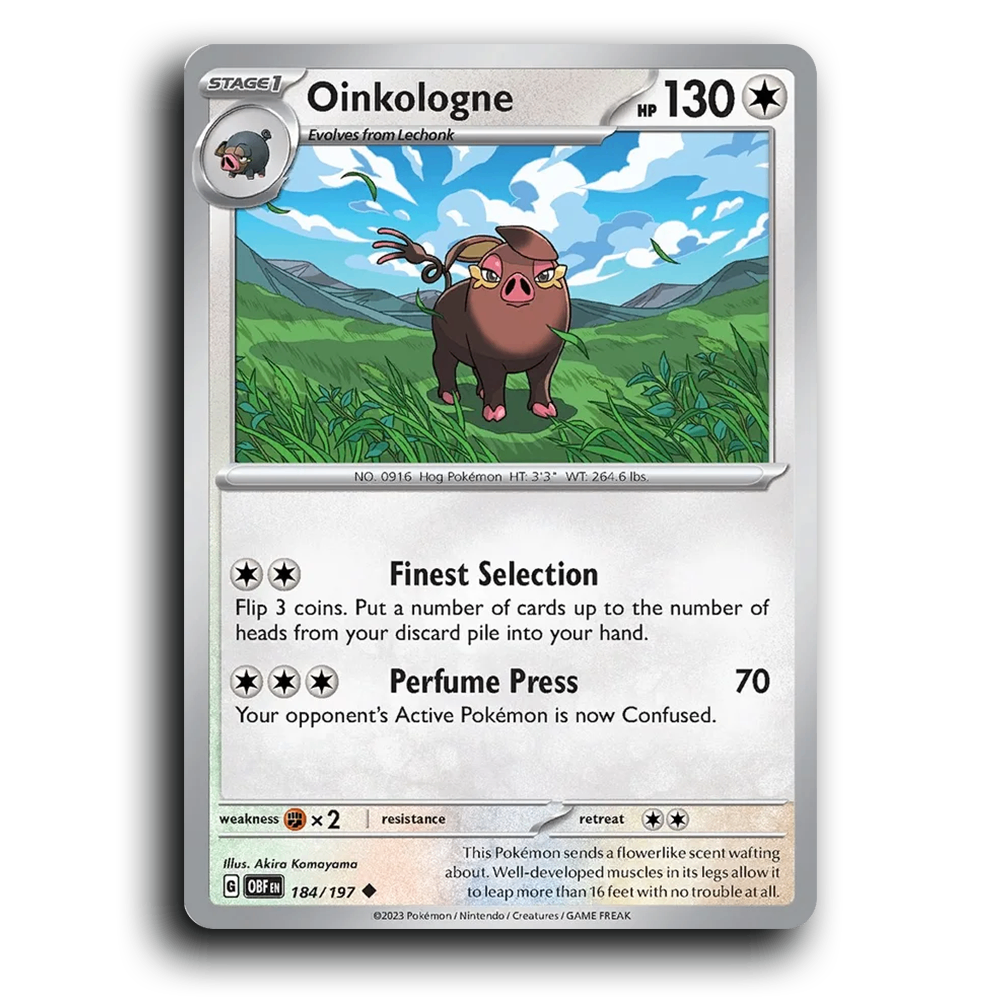 Oinkologne (184/197) [Obsidian Flames] 2023 G Uncommon English Akira Komayama Colorless OBF Stage 1 Hog Pokémon Pokemon Card TCG Near Mint NM