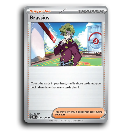Brassius (187/197) [Obsidian Flames] 2023 G Uncommon English GIDORA Trainer OBF Supporter Pokemon Card TCG Near Mint NM