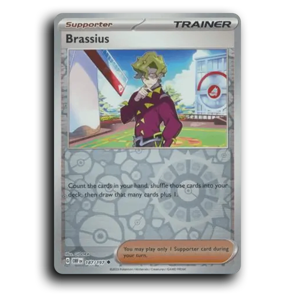 Brassius (187/197) [Obsidian Flames] 2023 G Uncommon English GIDORA Trainer OBF Supporter Pokemon Card TCG Near Mint NM Reverse Holo