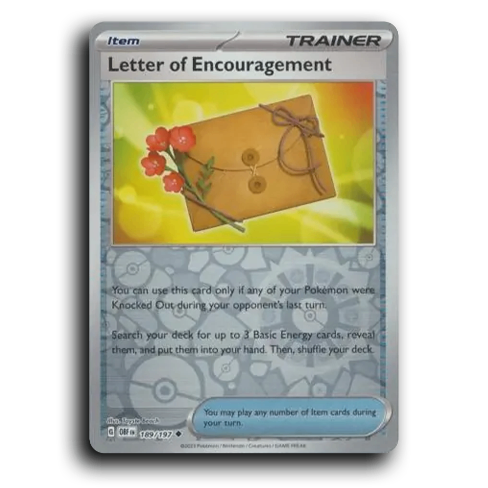 Letter of Encouragement (189/197) [Obsidian Flames] 2023 G Uncommon English Toyste Beach Trainer OBF Item Pokemon Card TCG Near Mint NM Reverse Holo